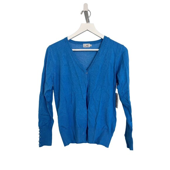 Ceilo Blue Button Up Cardigan - Picture 1 of 3